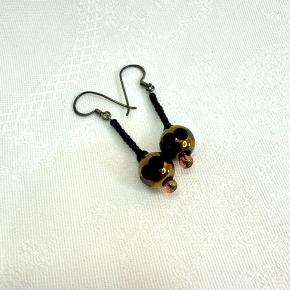 Vintage Venetian Glass Bead Earrings